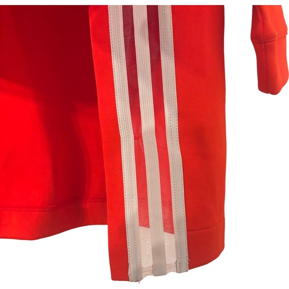 ADIDAS ORIGINAL Mock Neck 3/4 Sleeve Crop Sweatshirt Core Red Size XS - Picture 7 of 14